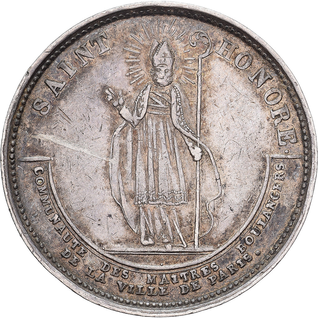 França, Token, Luís XVIII, Maitres Boulangers de Paris, n.d., Prata, AU(55-58)