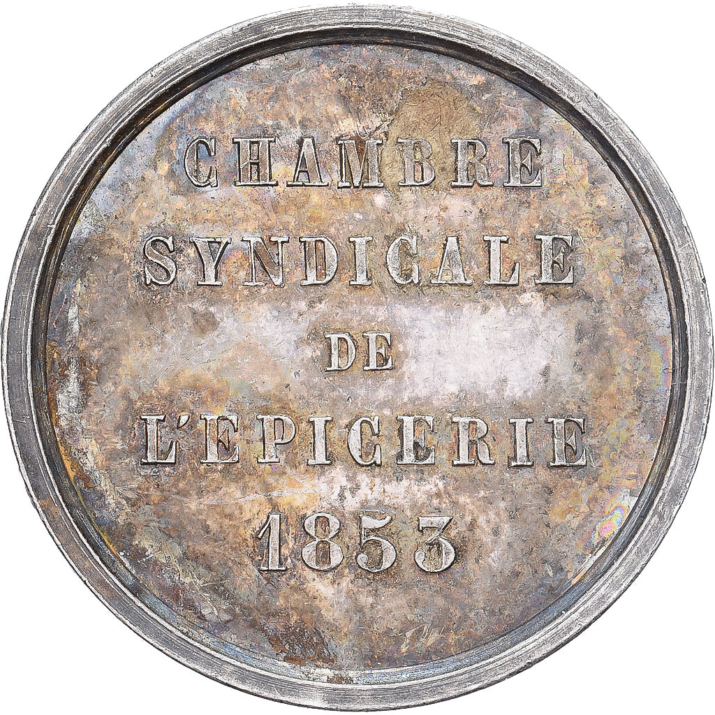 Francja, Token, Chambre Syndicale de l'Épicerie, 1853, Srebro, MS(60-62)