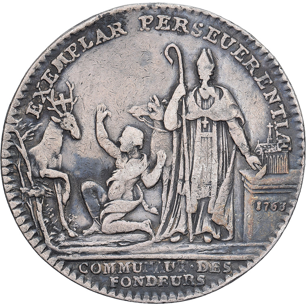 Frankreich, betaalpenning, Louis XV, Communauté des Fondeurs, 1763, Silber, SS