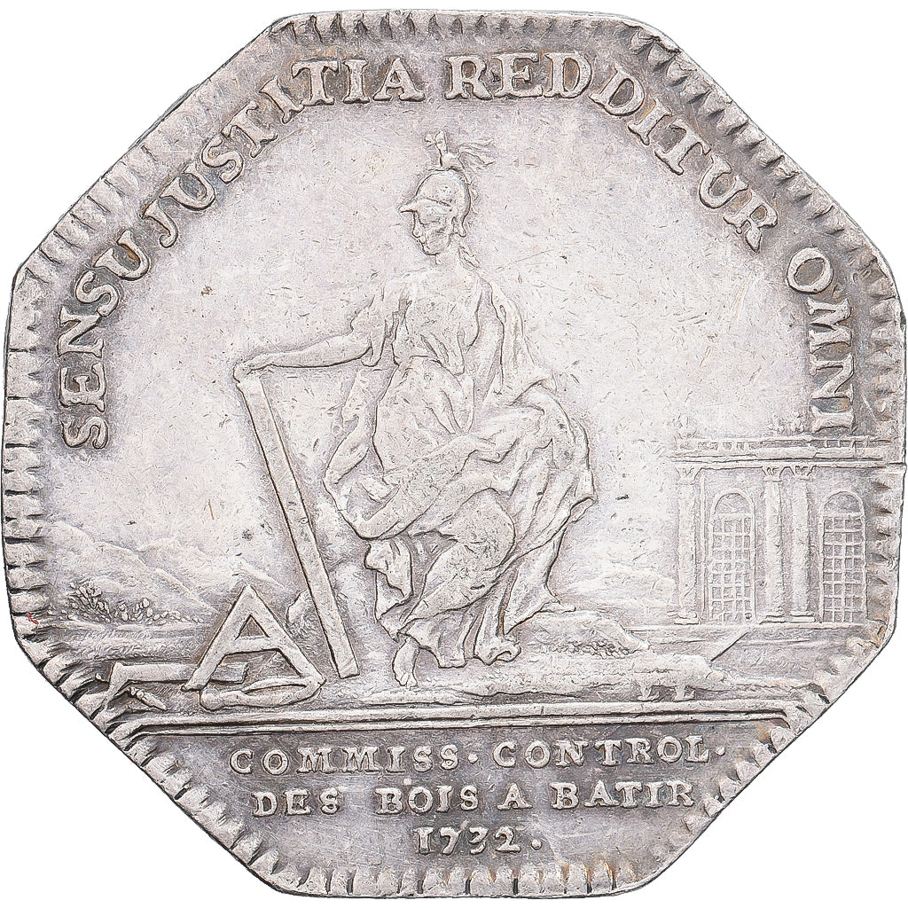 Francia, zeton, Louis XV, Commissaires-Controleurs des Bois à Bâtir, 1732