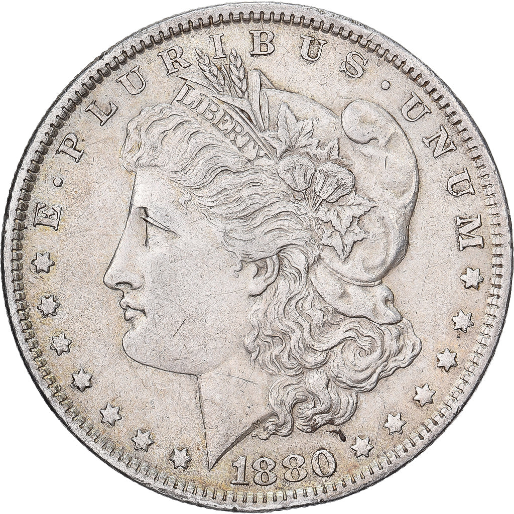 United States, 1 Dollar, Morgan, 1880, Philadelphia, Silver, AU(50-53)