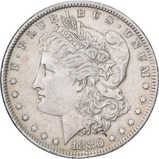United States, 1 Dollar, Morgan, 1880, Philadelphia, Silver, AU(50-53)