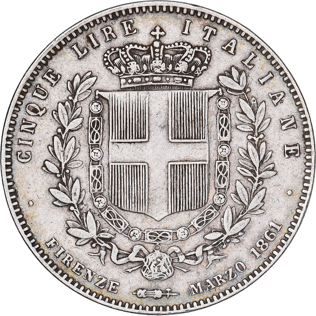 Kingdom of Italy, Vittorio Emanuele II, 5 Lire, 1861, Firenze, Silber, SS
