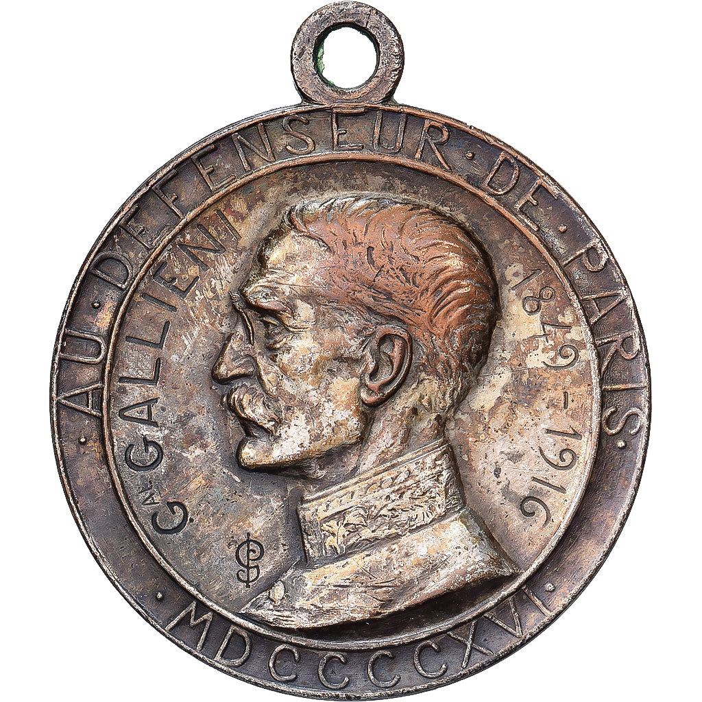 France, Médaille, Au Défenseur de Paris, Gallieni, 1916, Cuivre, TTB