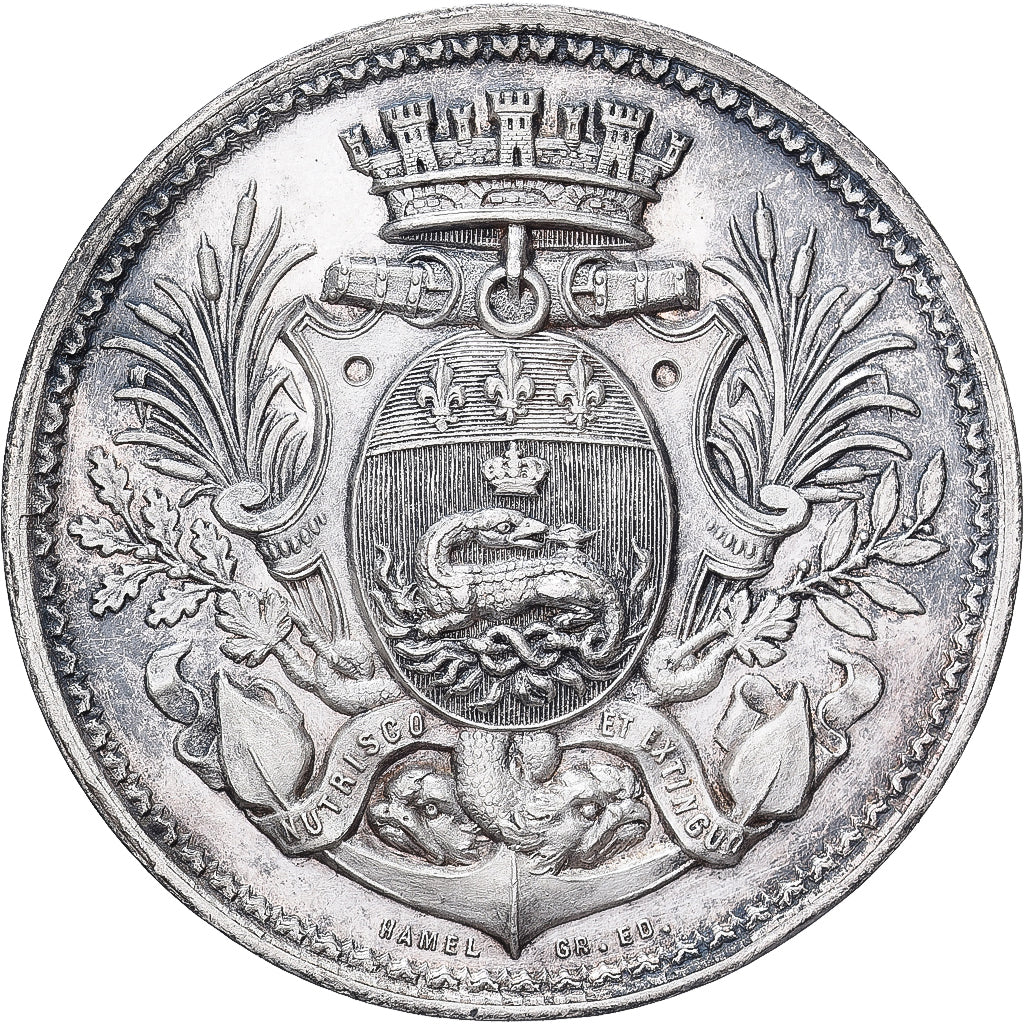 Francia, zeton, Ville du Havre, Anciens courtiers, 1867, Plata, SC