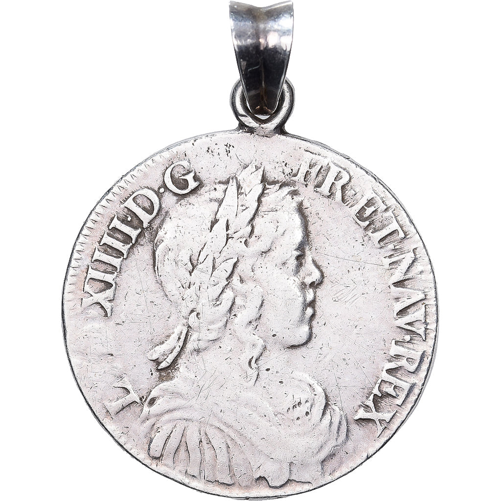 França, Louis XIV, 1/2 Écu à la mèche longue, 1651, Poitiers, Prata