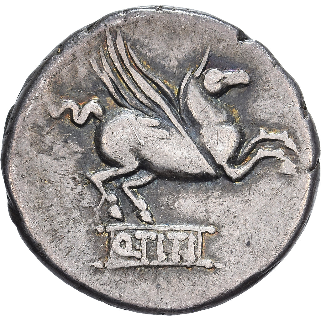 Titia, Denarius, 90 BC, Rome, Srebro, VF(30-35), Crawford:341/2