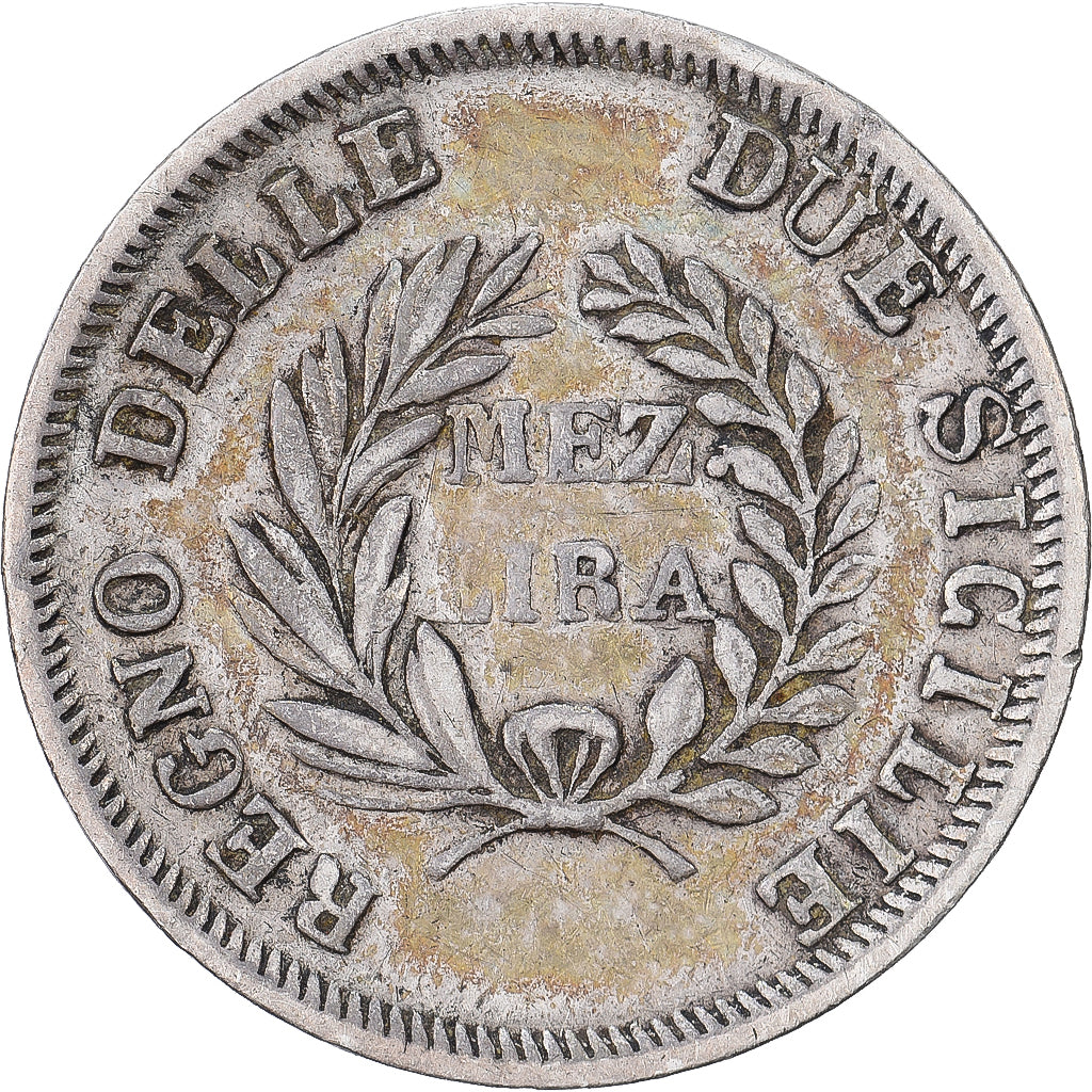 Kingdom of Naples, Joachim Murat, 1/2 Lira, Mezza Lira, 1813, Silber, SS