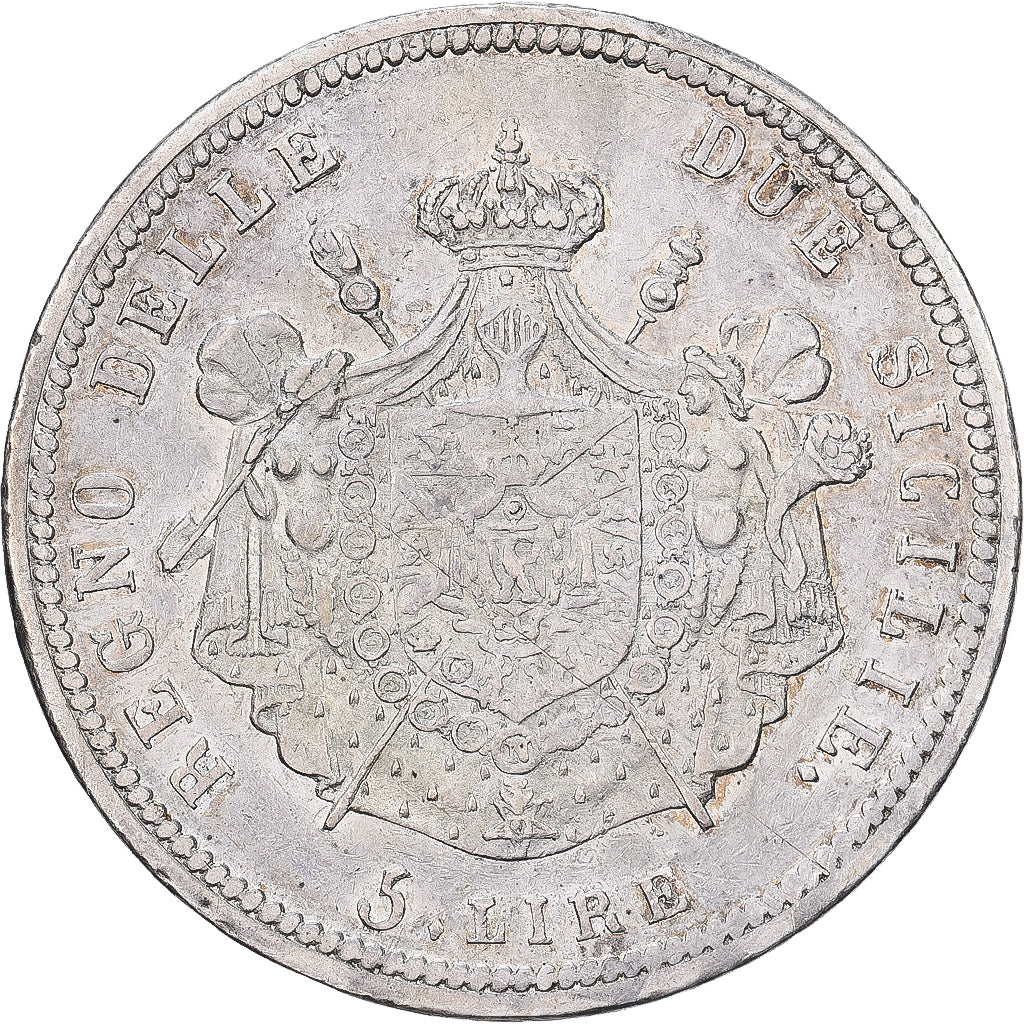 Kingdom of Naples, Joachim Murat, 5 Lira, 1813, Srebro, AU(50-53)