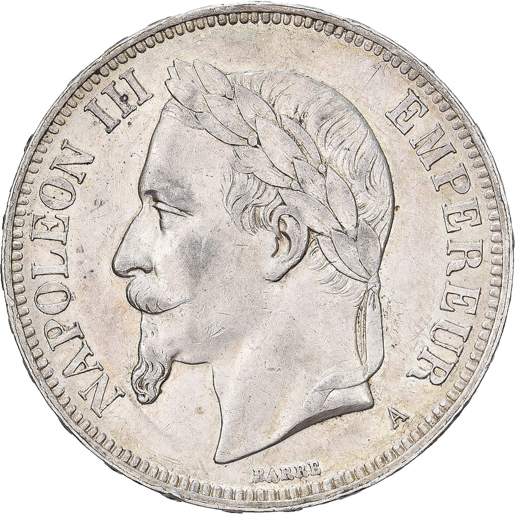 Frankreich, Napoleon III, 5 Francs, 1870, Paris, Silber, VZ, Gadoury:739