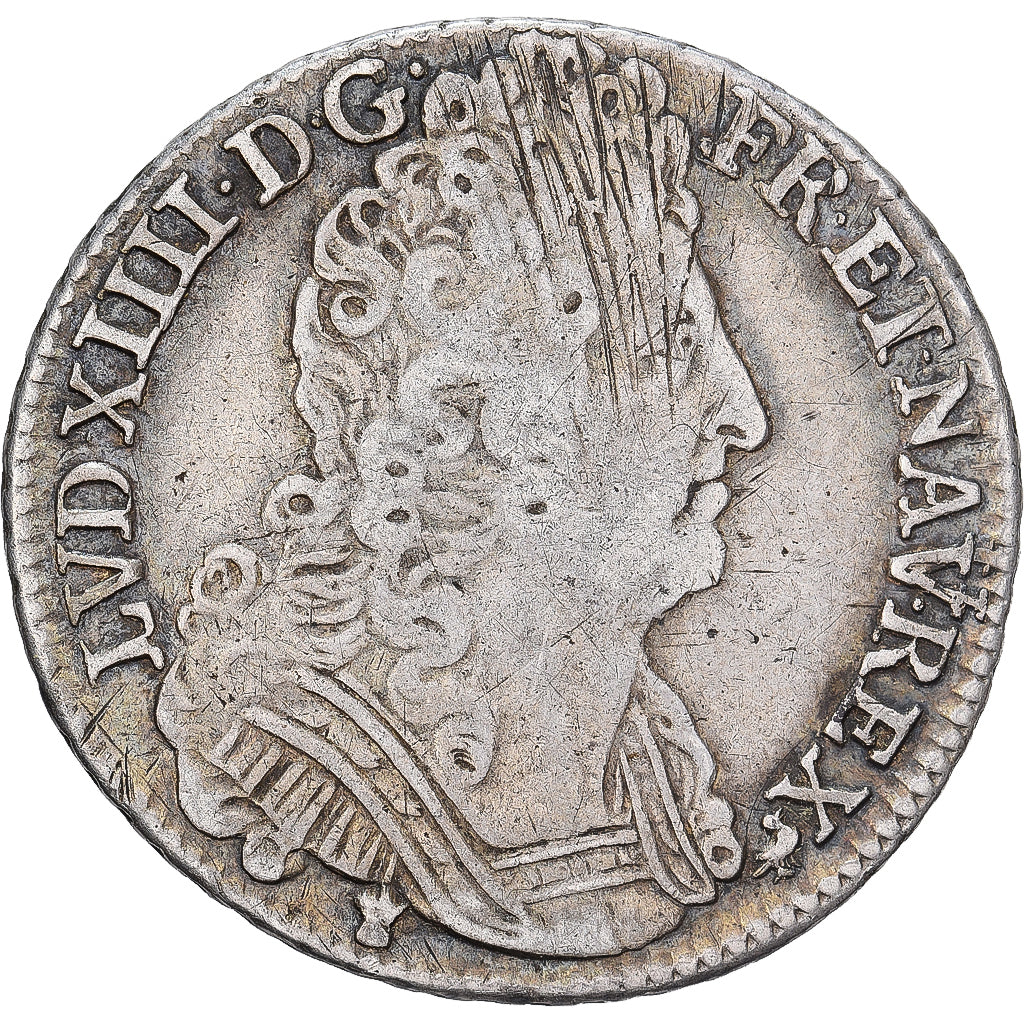 França, Louis XIV, 1/4 Ecu aux 3 couronnes, 1712, Rennes, Prata, VF(30-35)
