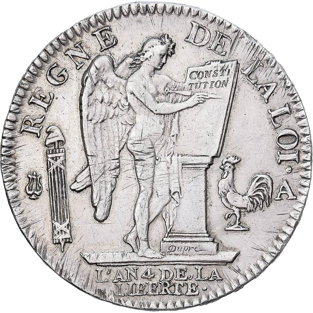 Frankreich, Louis XVI, Ecu de 6 Livres, Génie, 1792 / AN 4, Paris, Silber, SS