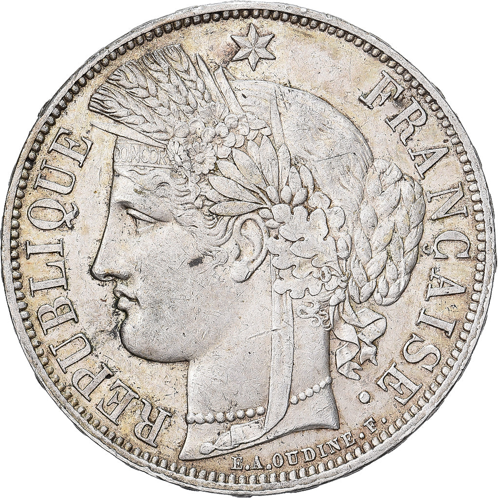 France, 5 Francs, Cérès, 1870, Paris, Silver, AU(50-53), Gadoury:742