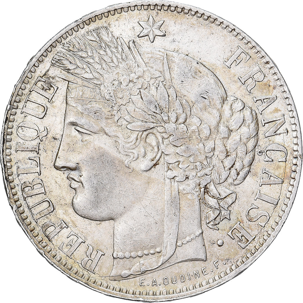 France, 5 Francs, Cérès, 1871, Bordeaux, Argent, TTB+, Gadoury:742