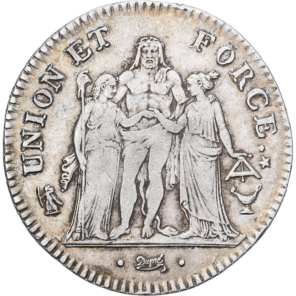 Frankreich, 5 Francs, Hercule, AN 8, Bordeaux, Silber, S+