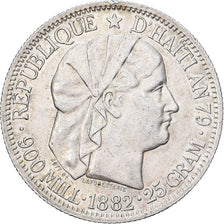 Haiti, 1 Gourde, 1882, Paris, Silver, AU(50-53)