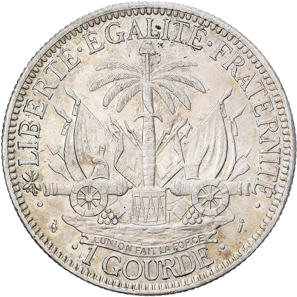 Haiti, 1 Gourde, 1882, Paris, Prata, AU(50-53)