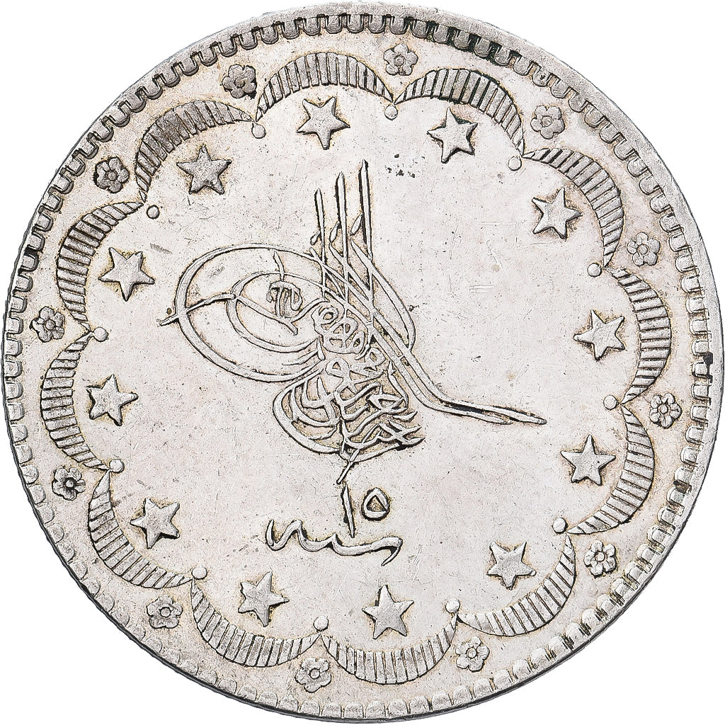 Ottoman Empire, Abdul Aziz, 20 Kurush, AH 1277/15 (1874), Istanbul, Argento, BB+