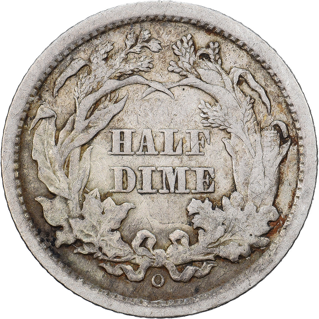 États-Unis, Half Dime, Seated Liberty, 1860, New Orleans, Argent, TB+