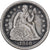 États-Unis, Dime, Seated Liberty, 1858, New Orleans, Argent, TTB