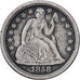 États-Unis, Dime, Seated Liberty, 1858, New Orleans, Argent, TTB