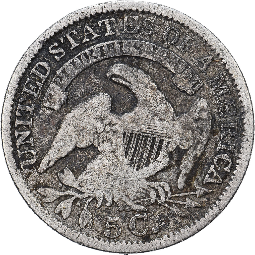 États-Unis, Half Dime, Capped Bust, 1835, Philadelphie, Argent, B+