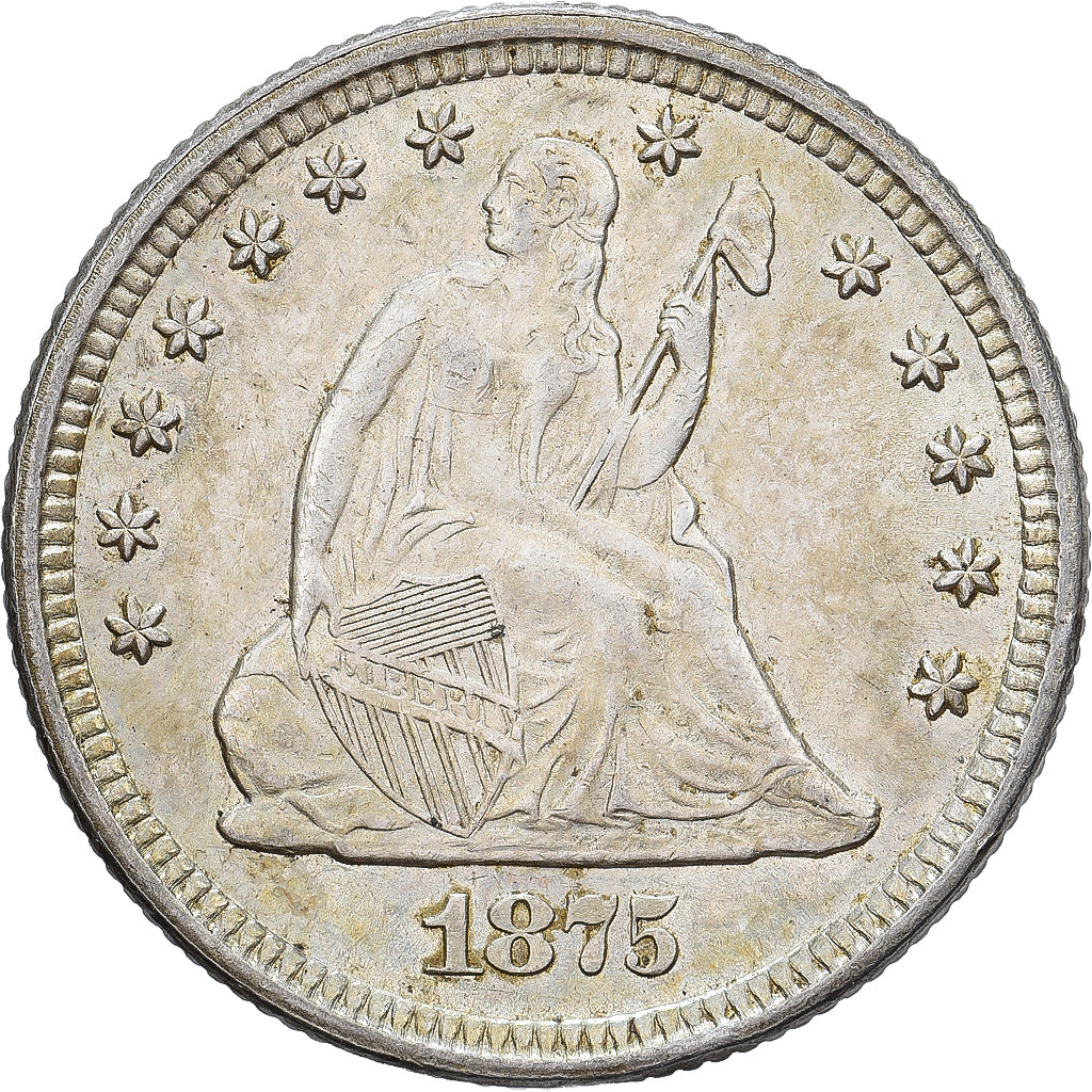 Vereinigte Staaten, quarter dollar, Seated Liberty, 1875, Philadelphia, Silber