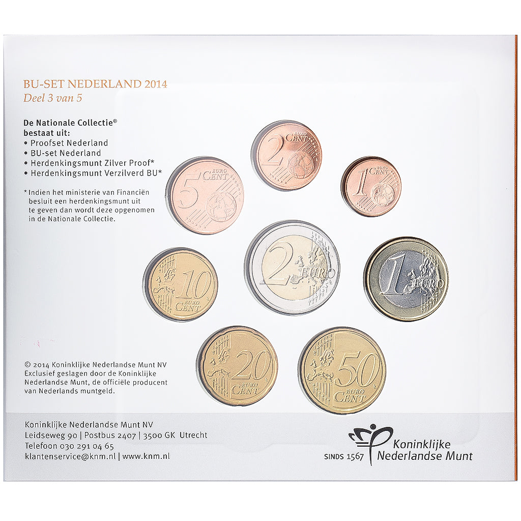 Pays-Bas, Set 1 ct. - 2 Euro, BU, 2014, Utrecht, FDC