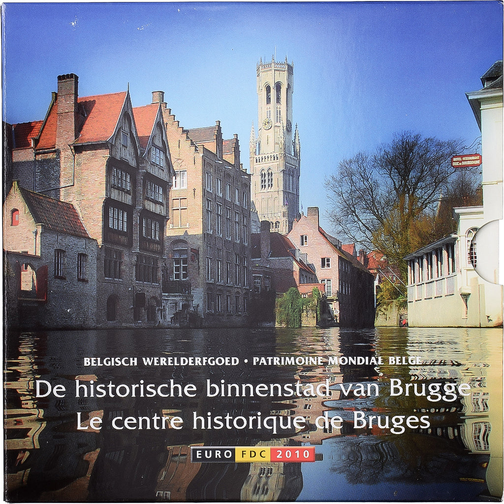Belgique, Coffret 1 ct. - 2 Euro + Jeton, Centre historique de Bruges, BU, 2010