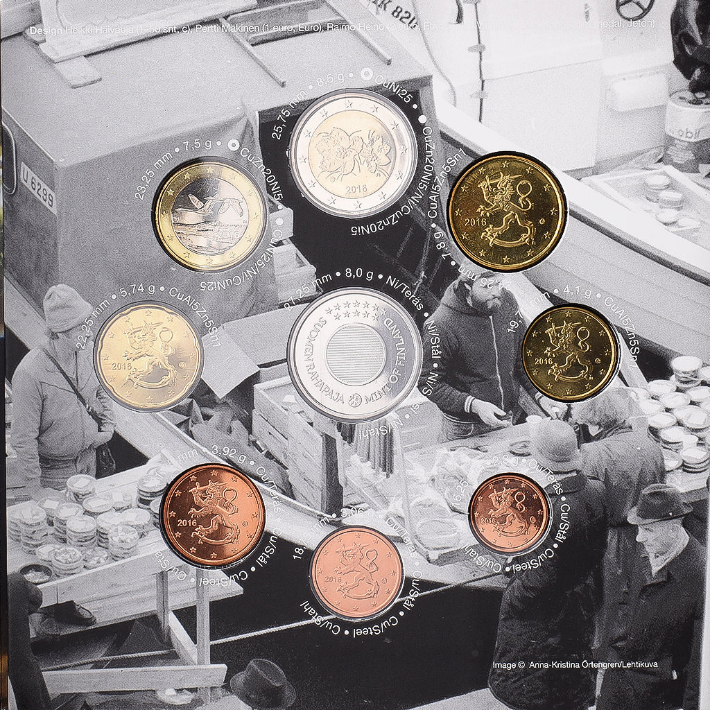Finlande, Coffret 1 ct. - 2 Euro + Jeton, BU, 2016, FDC
