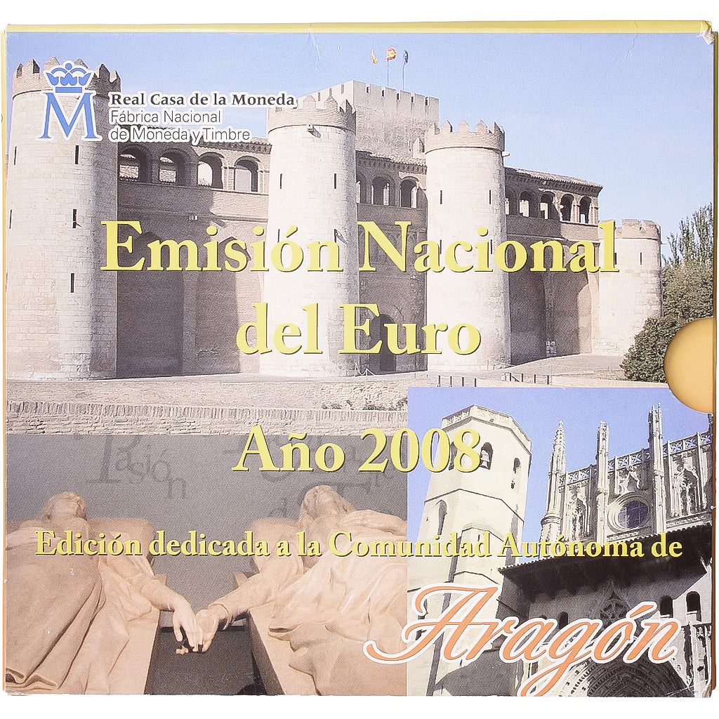 Spanje, Set 1 ct. - 2 Euro + Token, Aragon, BU, 2008, Madrid, n.v.t., FDC