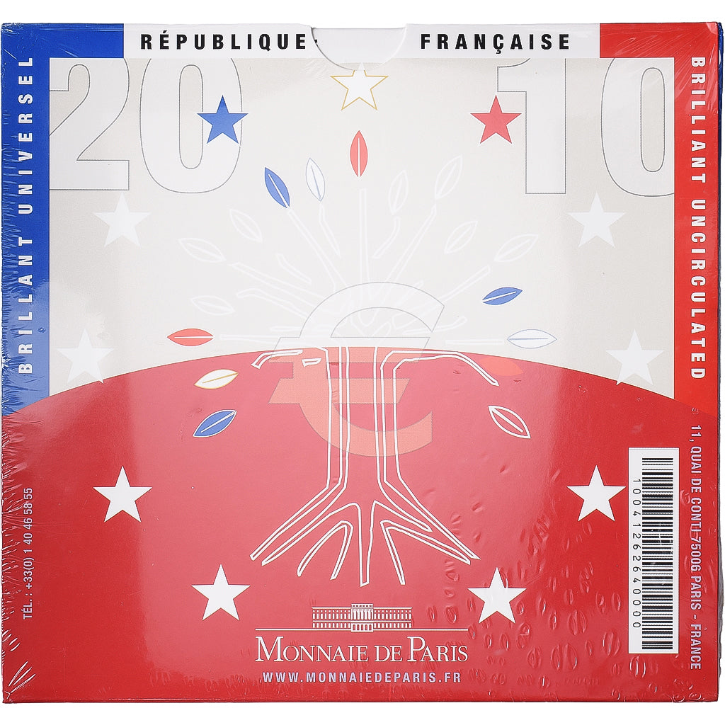 França, Coffret 1c. à 2€, BU, 2010, MDP, Prata, MS(65-70)
