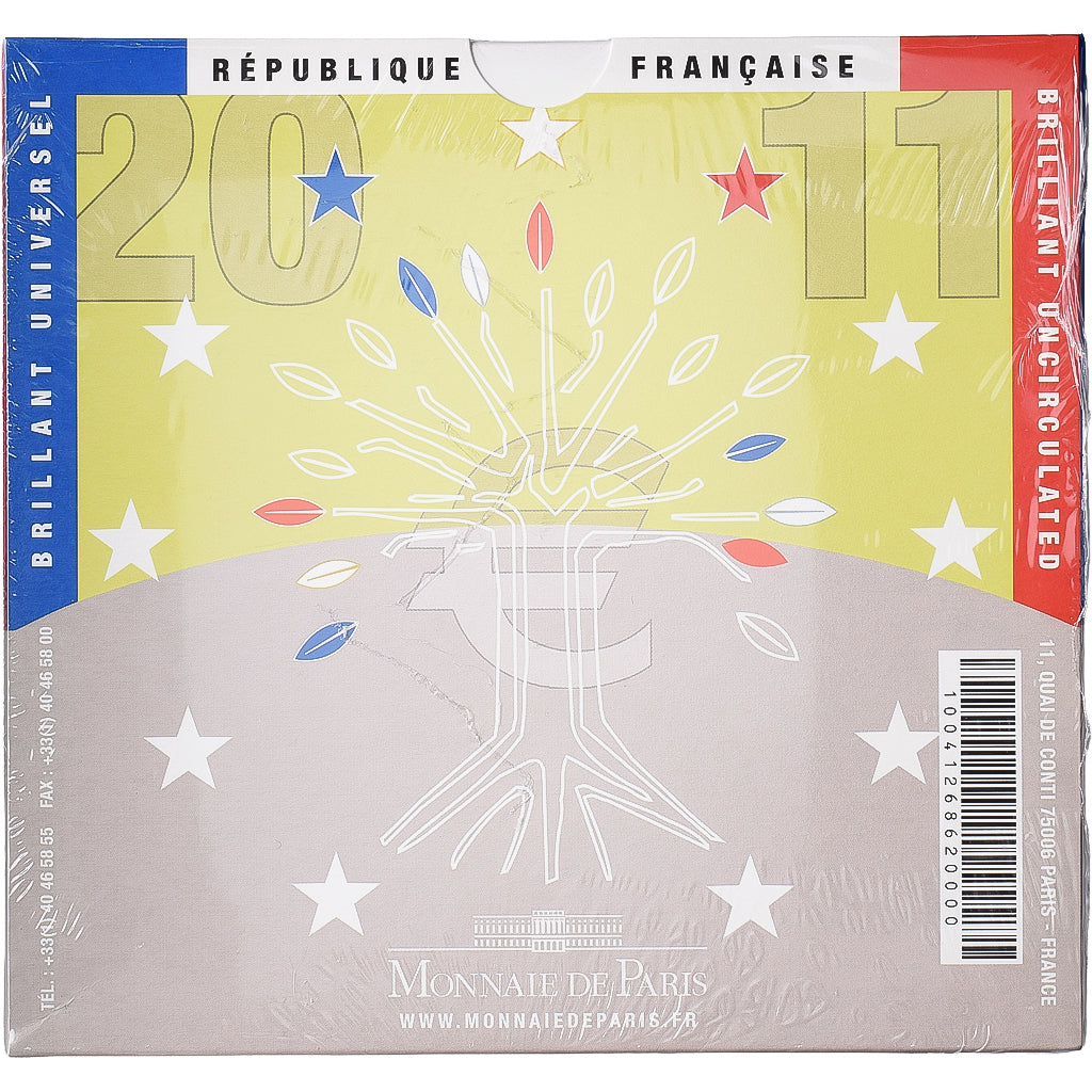 France, Coffret 1c. à 2€, BU, 2011, MDP, Silver, MS(65-70)
