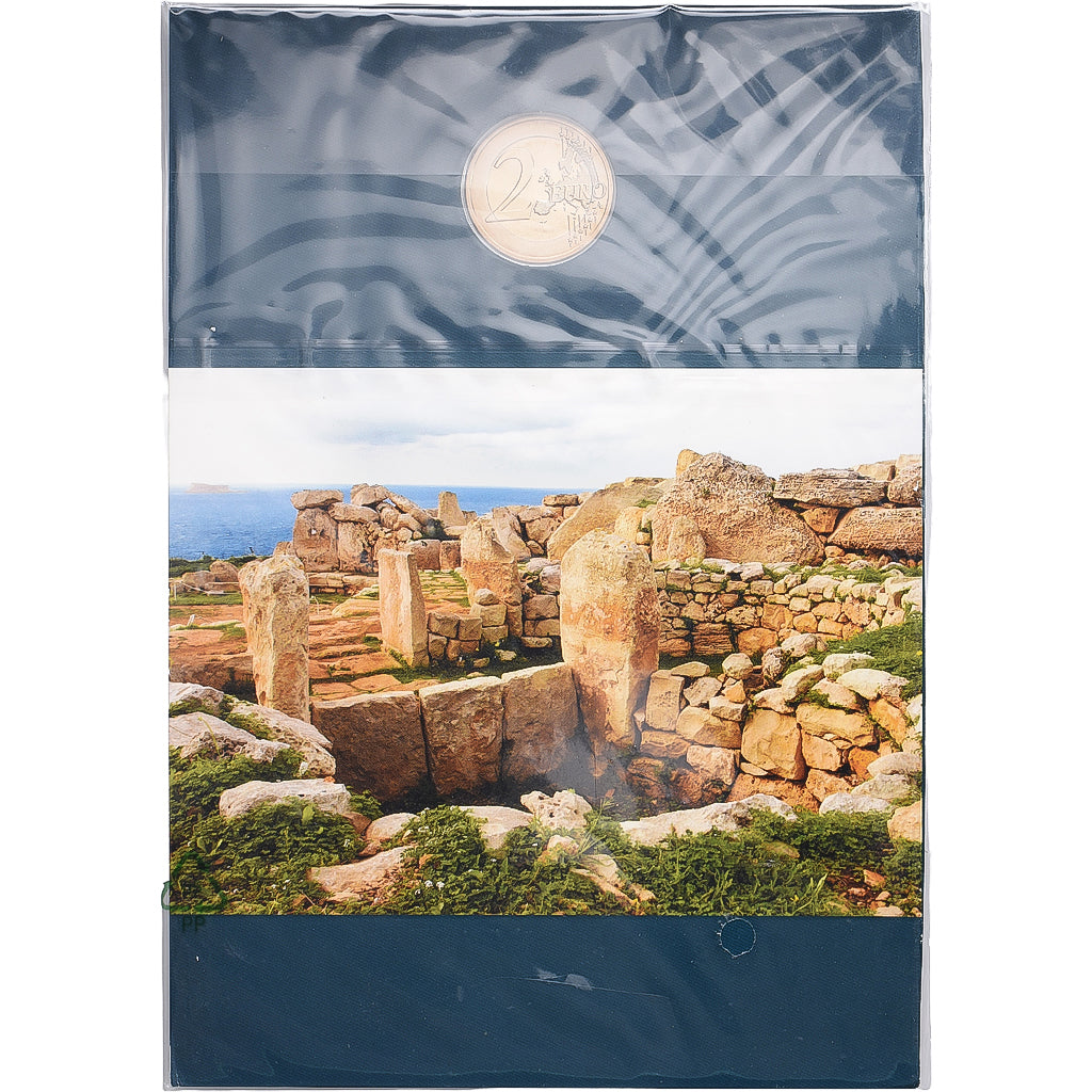 Malta, 2 Euro, Mnajdra temples, BU, 2018, MDP, Bimetaliczny, MS(65-70)