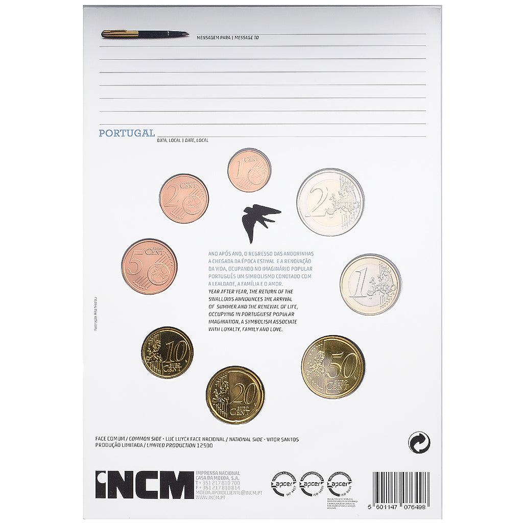 Portugal, Set 1 ct. - 2 Euro, BU, 2014, Lisbonne, FDC