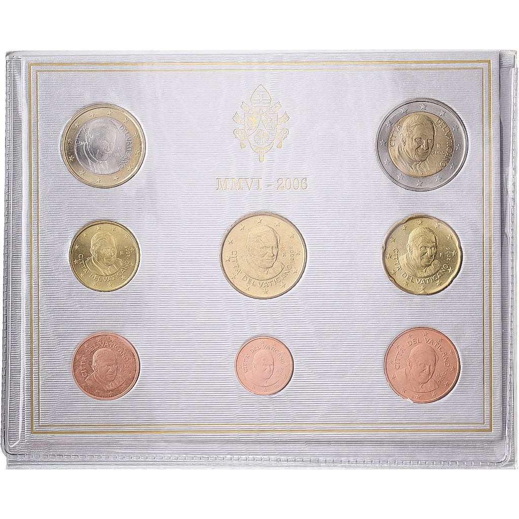 Vatican, Pape Benoît XVI, Set 1 ct. - 2 Euro, BU, 2006, Rome, FDC