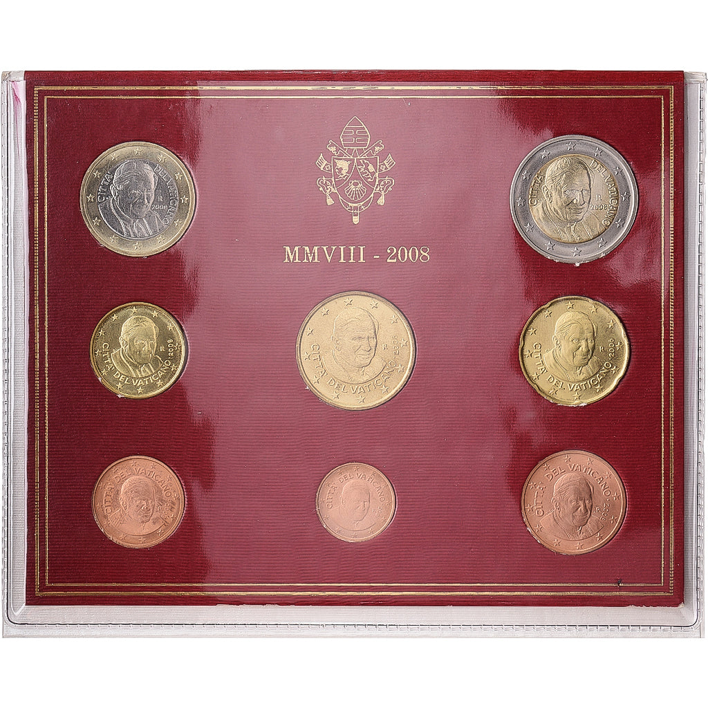 Vatican, Pape Benoît XVI, Set 1 ct. - 2 Euro, BU, 2008, Rome, FDC