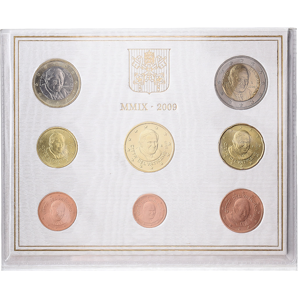 Vatican, Pape Benoît XVI, Set 1 ct. - 2 Euro, BU, 2009, Rome, FDC