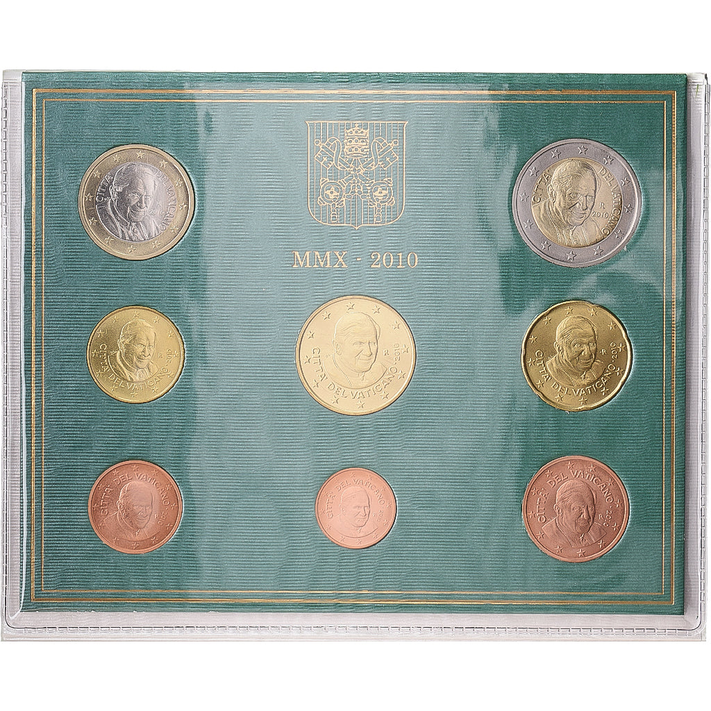 Vatican, Pape Benoît XVI, Set 1 ct. - 2 Euro, BU, 2010, Rome, FDC