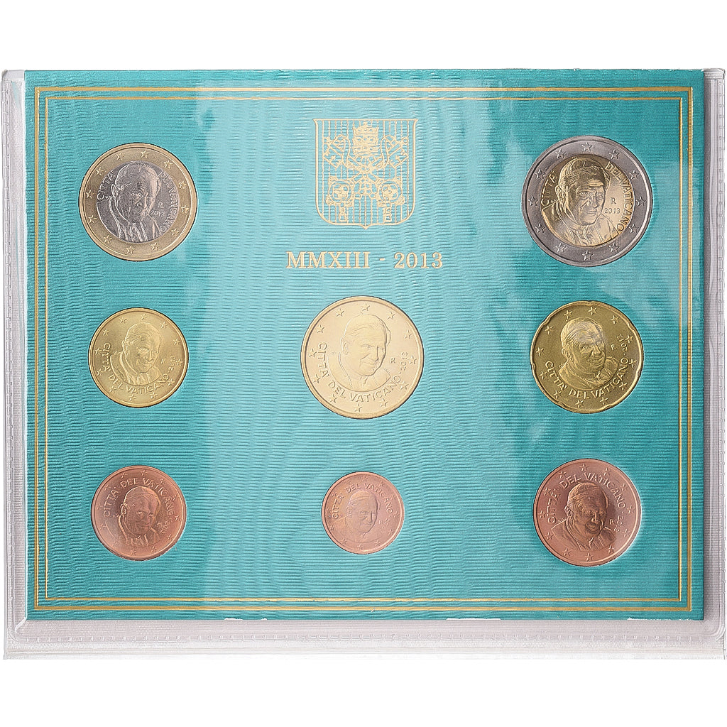 Vatican, Pape Benoît XVI, Set 1 ct. - 2 Euro, BU, 2013, Rome, FDC