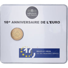 Francia, 2 Euro, 10 Years of Euro, Coin Card, BU, 2012, MDP, Bi-metallico, FDC