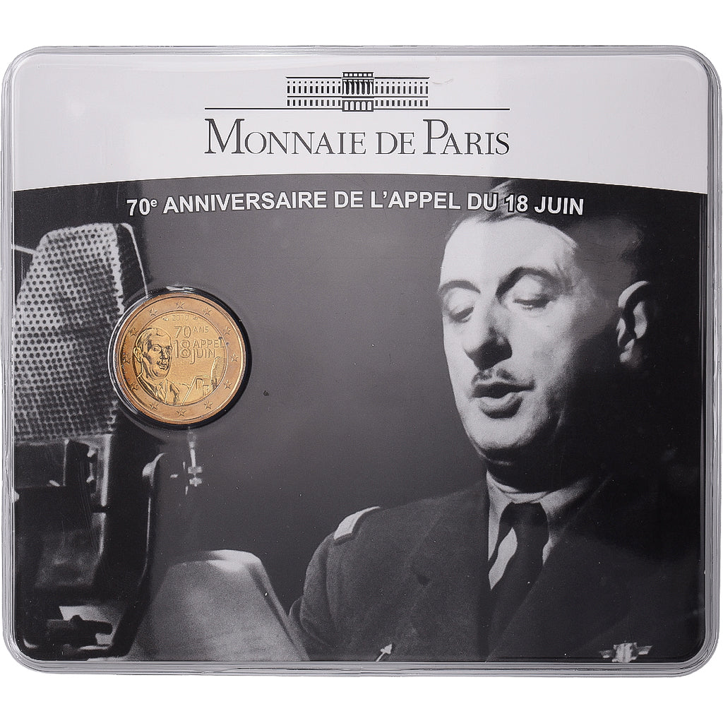 Francja, 2 Euro, appel du 18 juin, Coin Card, BU, 2010, MDP, Bimetaliczny