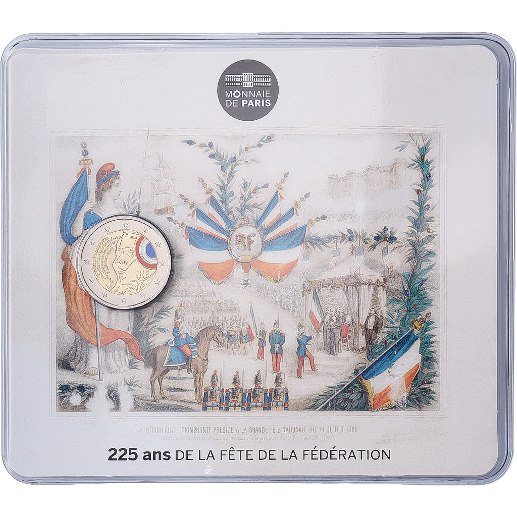 França, 2 Euro, fête de la Fédération, Colorized, BU, 2015, MDP