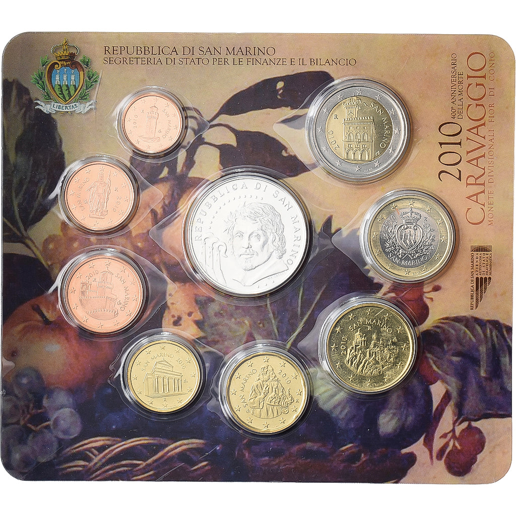 San Marino, Set 1 ct. - 5 Euro, Caravaggio, Coin Card, BU, 2010, STGL