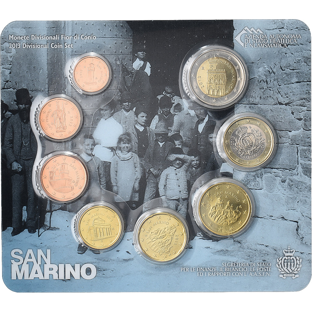 San Marino, Set 1 ct. - 2 Euro, Coin Card, BU, 2013, ND, MS(65-70)