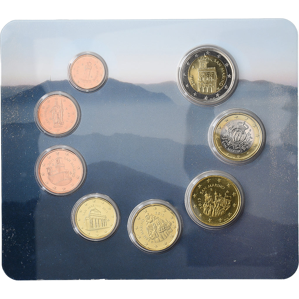 San Marino, Set 1 ct. - 2 Euro, Coin Card, BU, 2015, ND, MS(65-70)