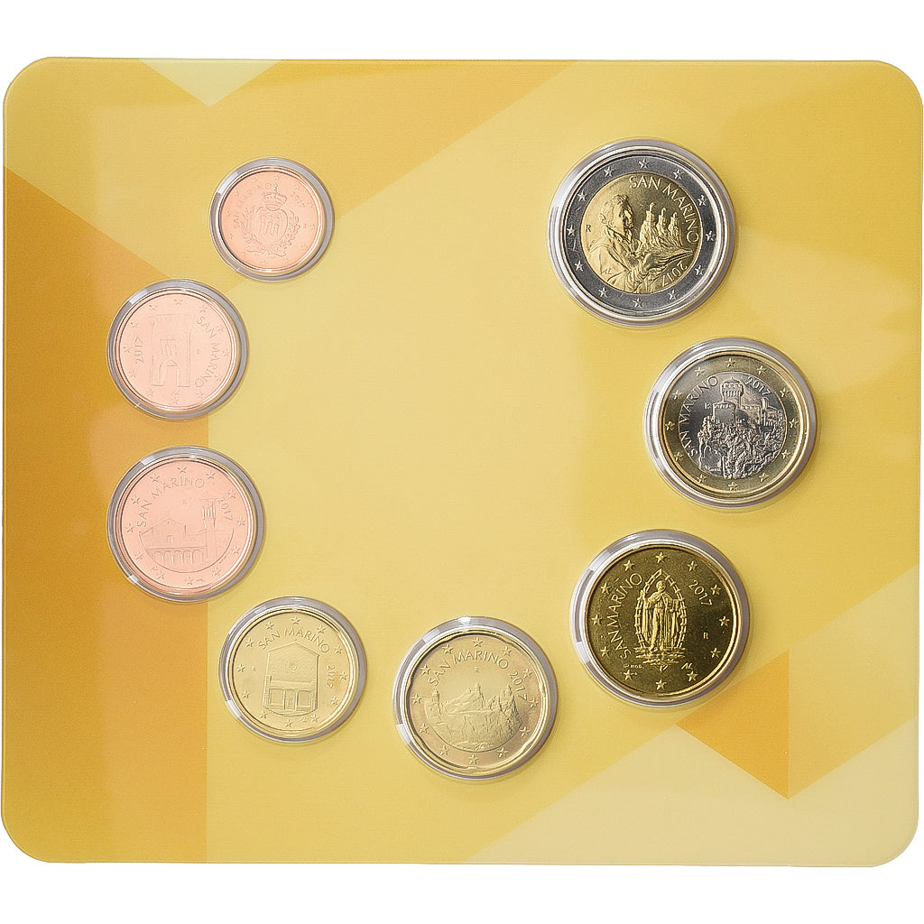 San Marino, Set 1 ct. - 2 Euro, Coin Card, BU, 2017, MS(65-70)