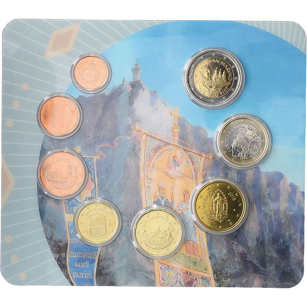 San Marino, Set 1 ct. - 2 Euro, Coin Card, BU, 2018, STGL