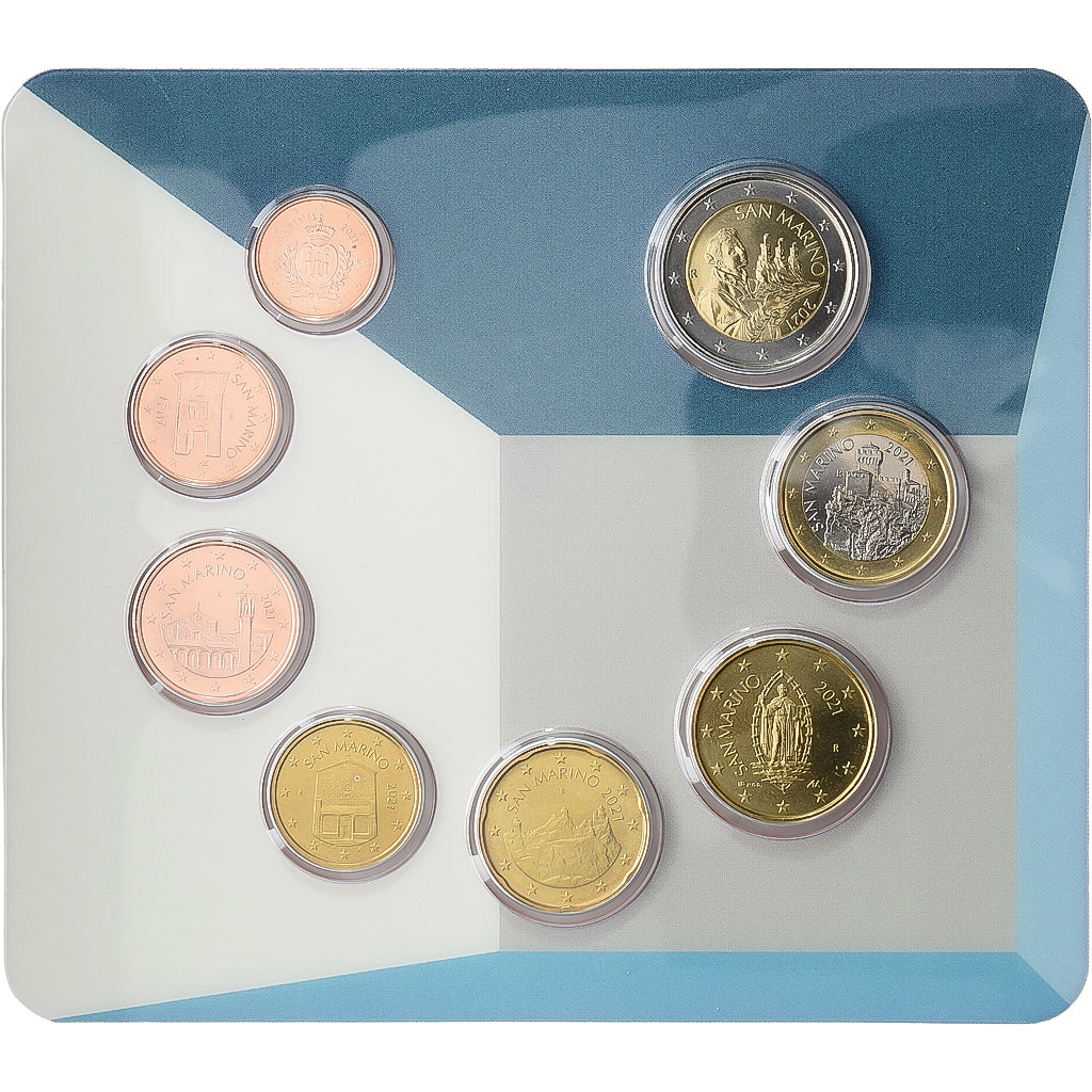 San Marino, Set 1 ct. - 2 Euro, Coin Card, BU, 2021, N.C., FDC