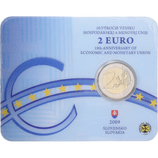 Slovakia, 2 Euro, 10 Years of EMU, Coin Card, BU, 2009, Bi-Metallic, MS(65-70)